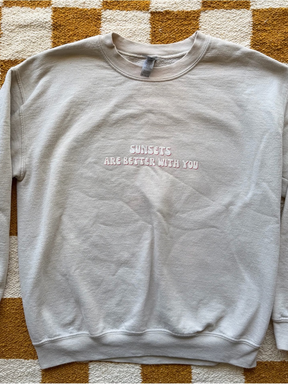Cream Heavy Blend Crewneck Sweatshirt